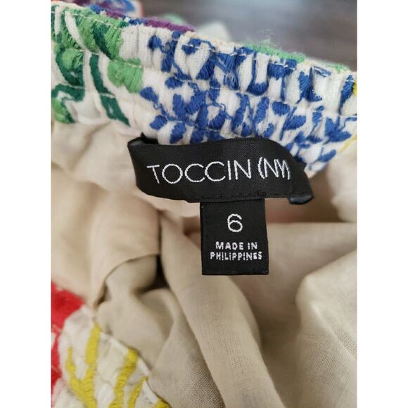 Toccin NY Women's Green Multi Embroidered Coral-Print Halter Midi-Dress Sz 6 (V - Picture 8 of 9